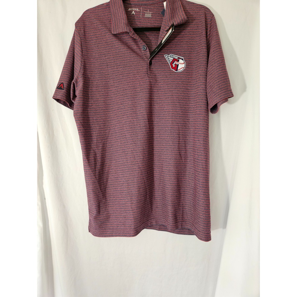 NWT Antigua Cleveland Guardians MLB Polo Shirt Mens Large Red Polo
